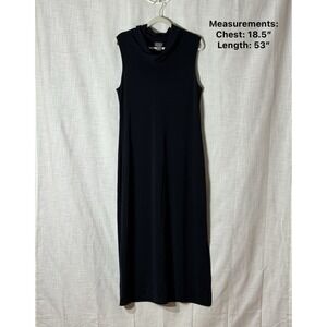 Sigrid Olsen‎ Black Sleeveless Cowl Neck Maxi Dress Size L Stretch Grunge Witchy